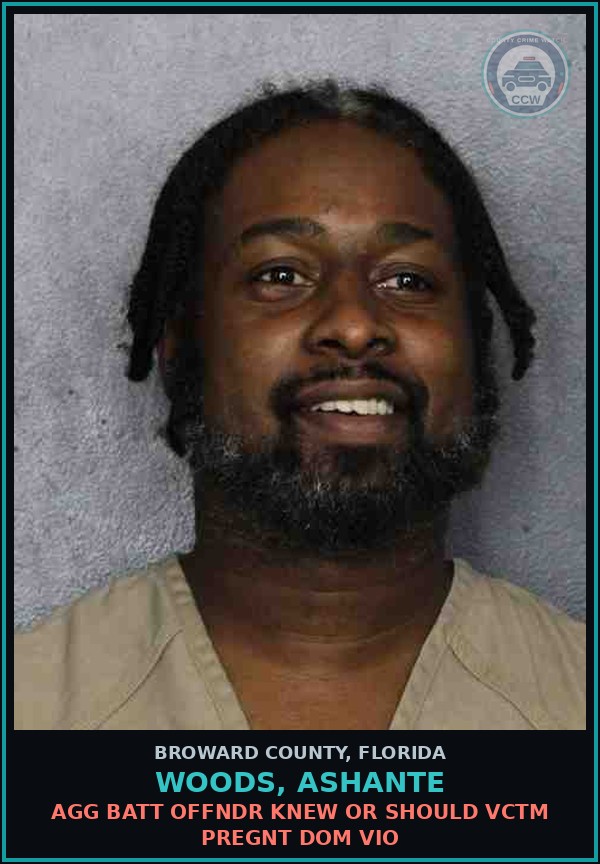 Booking mugshot of WOODS, ASHANTE in Broward County