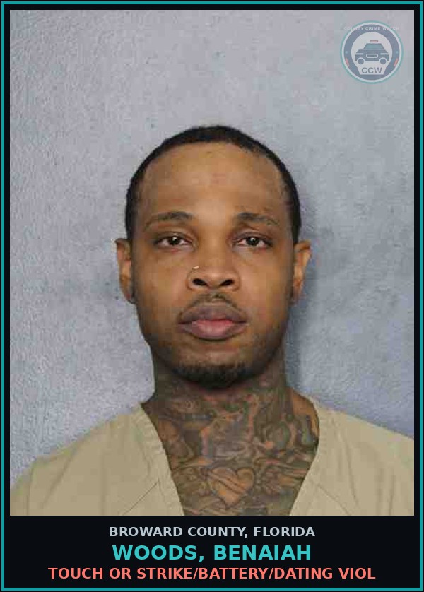 Booking mugshot of WOODS, BENAIAH in Broward County