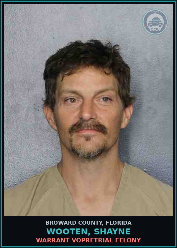 Booking mugshot of WOOTEN, SHAYNE in Broward County