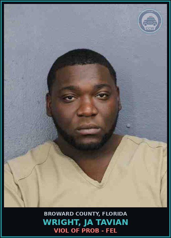 Booking mugshot of WRIGHT, JA TAVIAN in Broward County