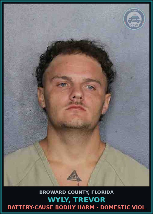 Booking mugshot of WYLY, TREVOR in Broward County
