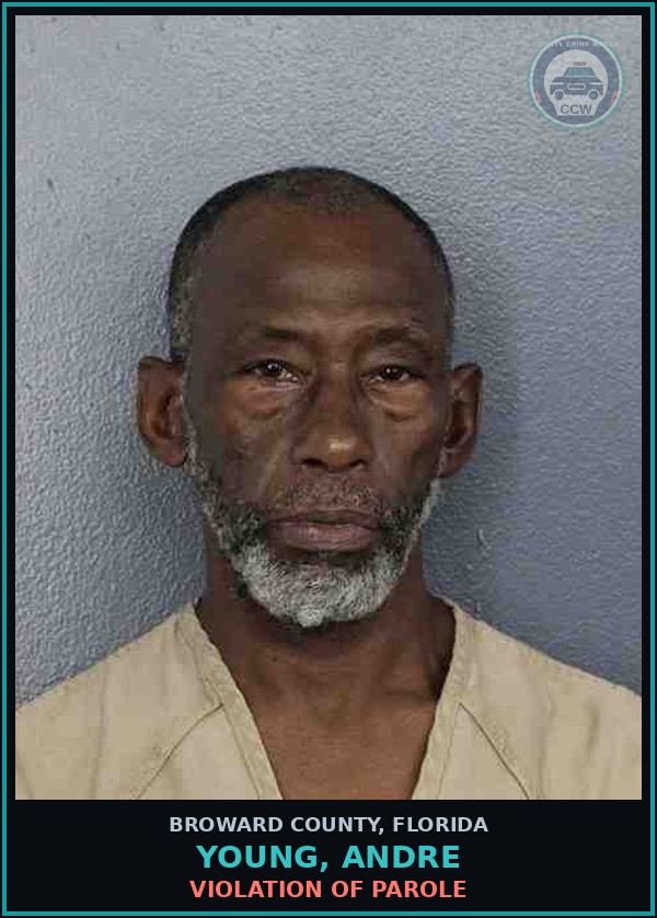 Booking mugshot of YOUNG, ANDRE in Broward County