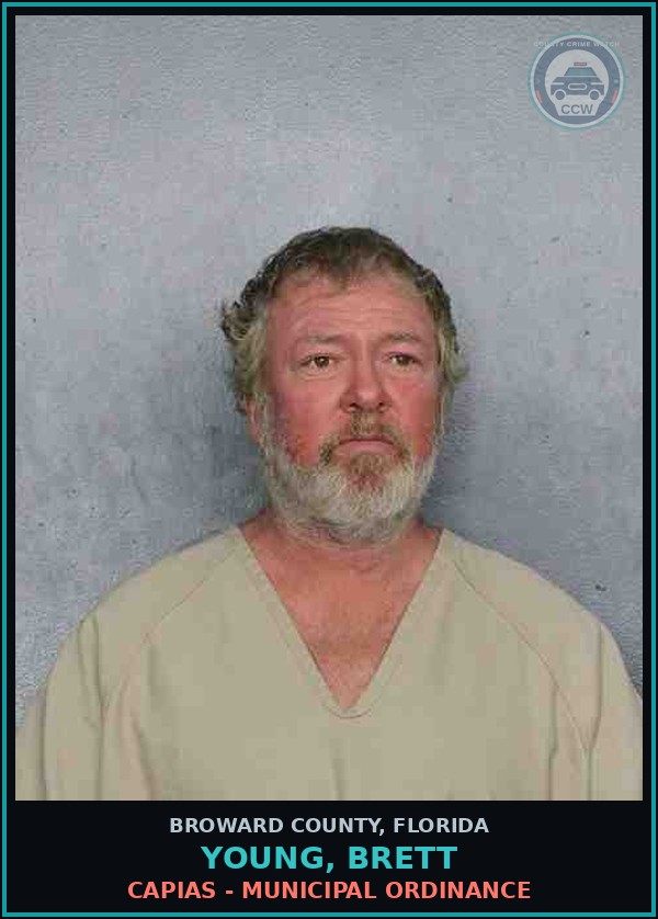 Booking mugshot of YOUNG, BRETT in Broward County