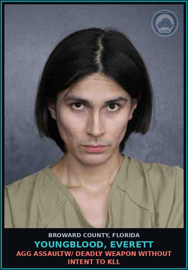 Booking mugshot of YOUNGBLOOD, EVERETT in Broward County