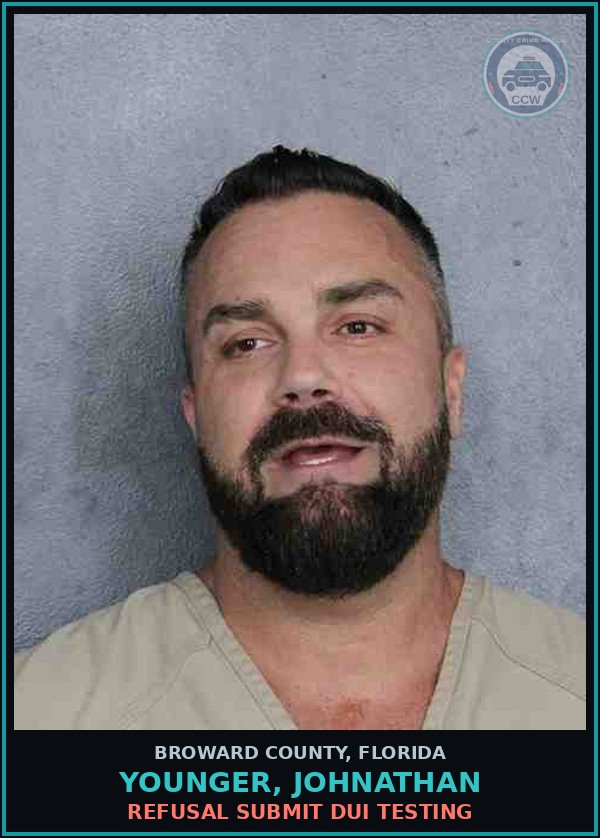 Booking mugshot of YOUNGER, JOHNATHAN in Broward County