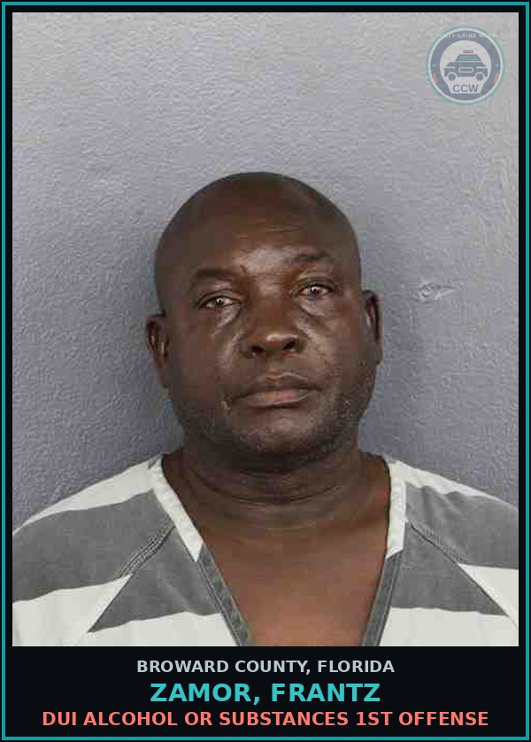 Booking mugshot of ZAMOR, FRANTZ in Broward County