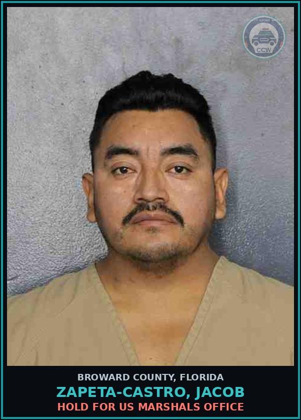 Booking mugshot of ZAPETA-CASTRO, JACOB in Broward County