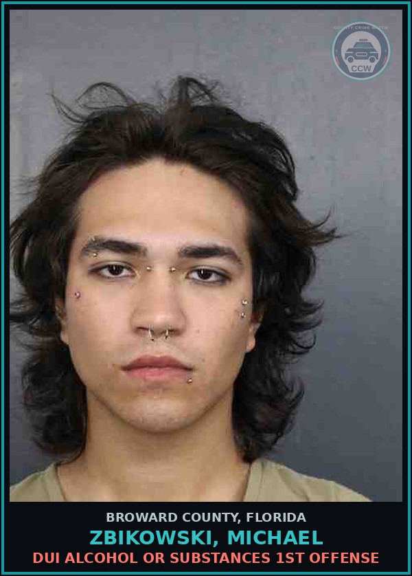 Booking mugshot of ZBIKOWSKI, MICHAEL in Broward County