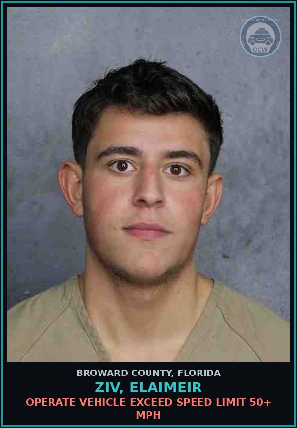 Booking mugshot of ZIV, ELAIMEIR in Broward County