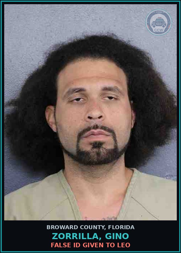 Booking mugshot of ZORRILLA, GINO in Broward County