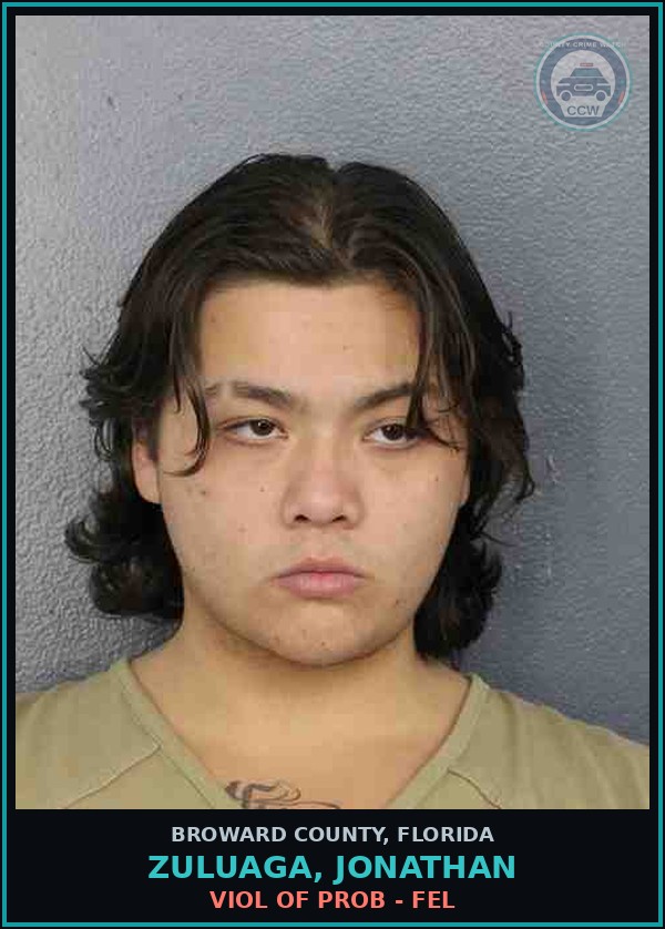 Booking mugshot of ZULUAGA, JONATHAN in Broward County