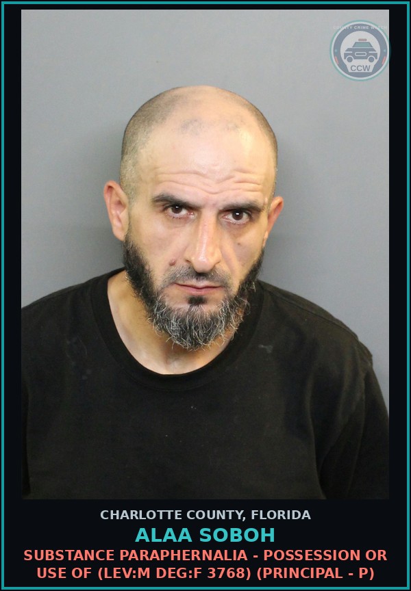 Booking mugshot of ALAA SOBOH in Charlotte County