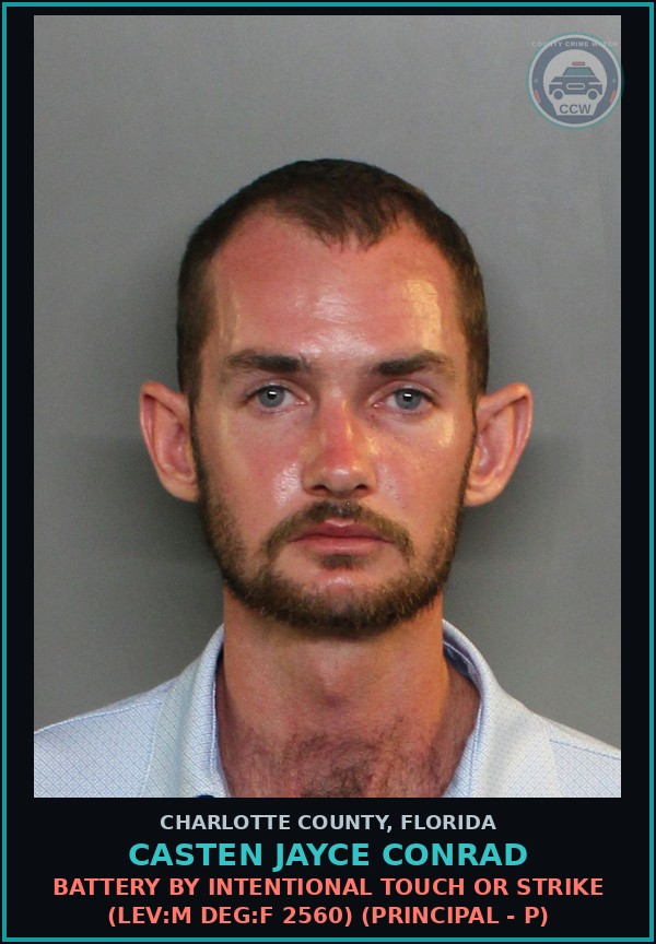 Booking mugshot of CASTEN JAYCE CONRAD in Charlotte County