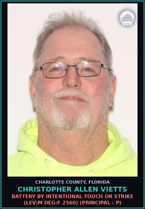 Booking mugshot of CHRISTOPHER ALLEN VIETTS in Charlotte County
