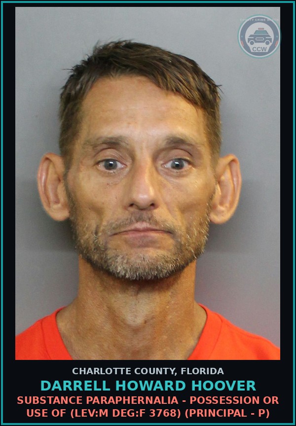 Booking mugshot of DARRELL HOWARD HOOVER in Charlotte County