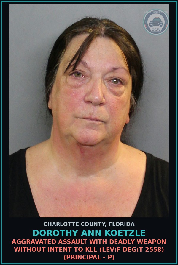 Booking mugshot of DOROTHY ANN KOETZLE in Charlotte County
