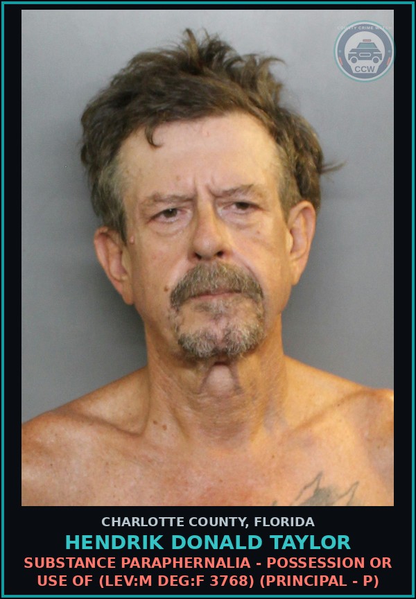 Booking mugshot of HENDRIK DONALD TAYLOR in Charlotte County