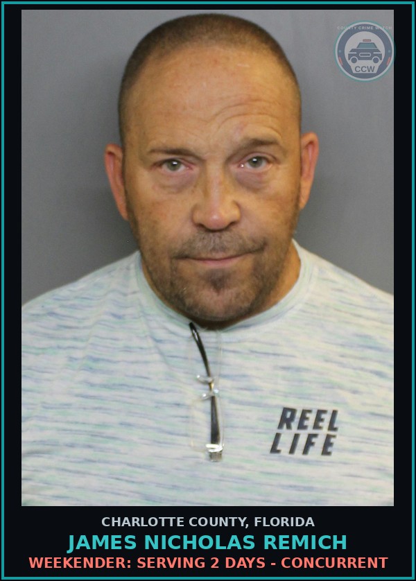 Booking mugshot of JAMES NICHOLAS REMICH in Charlotte County