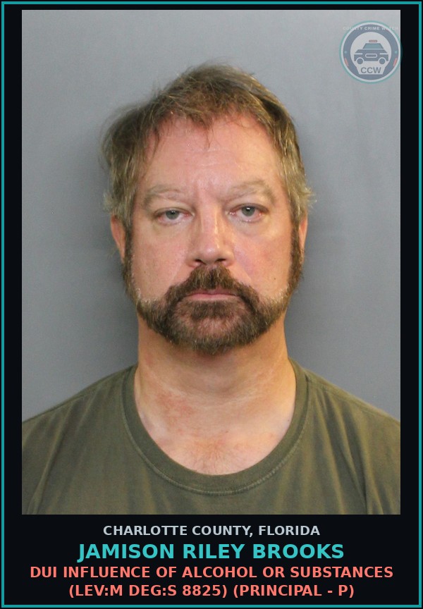 Booking mugshot of JAMISON RILEY BROOKS in Charlotte County