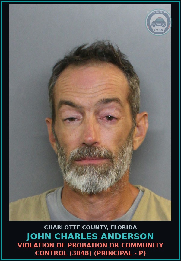 Booking mugshot of JOHN CHARLES ANDERSON in Charlotte County
