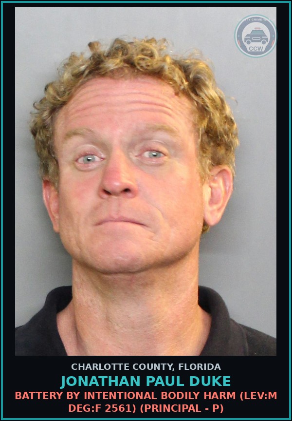 Booking mugshot of JONATHAN PAUL DUKE in Charlotte County