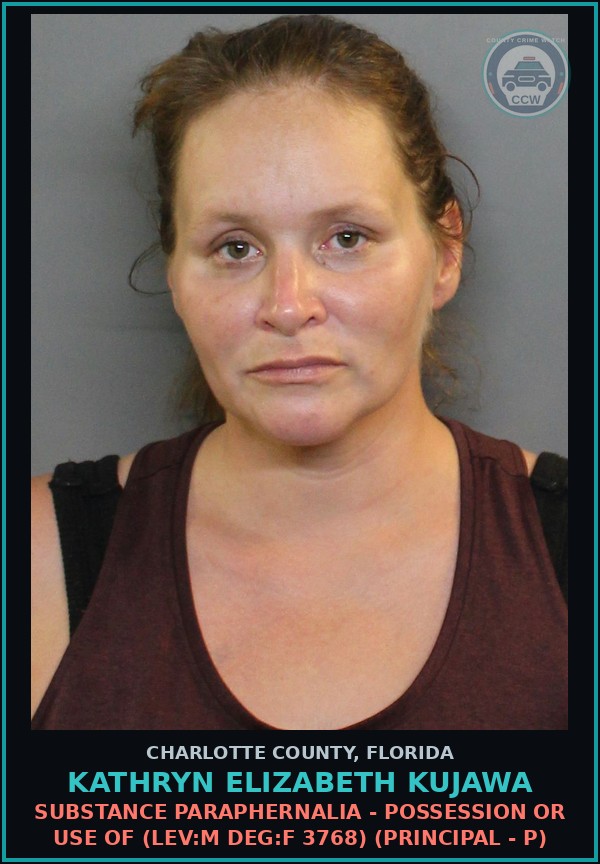 Booking mugshot of KATHRYN ELIZABETH KUJAWA in Charlotte County