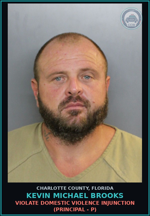 Booking mugshot of KEVIN MICHAEL BROOKS in Charlotte County