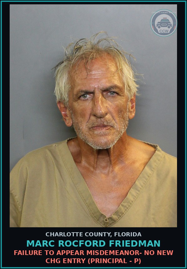 Booking mugshot of MARC ROCFORD FRIEDMAN in Charlotte County