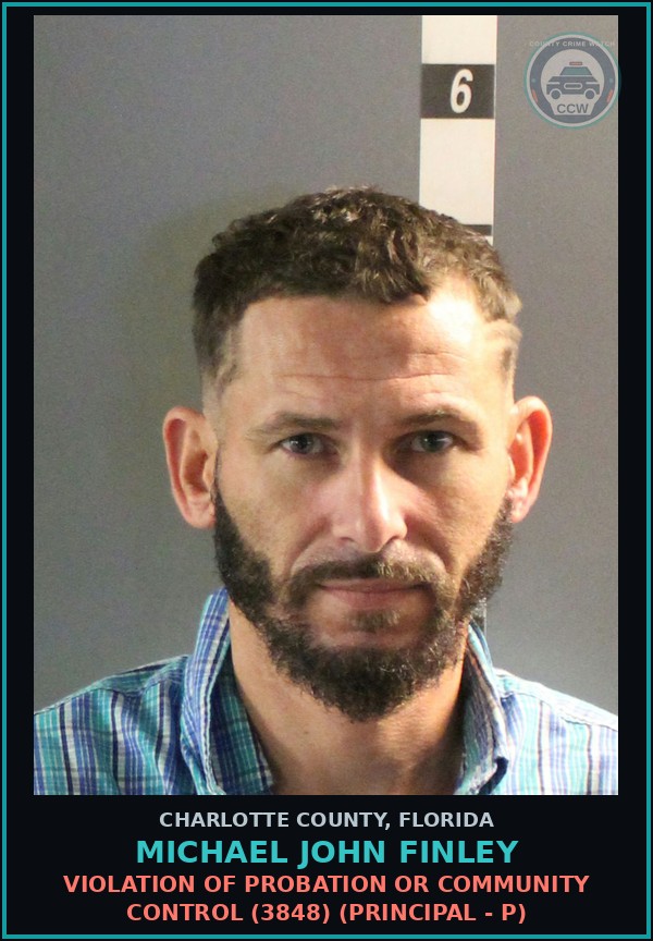 Booking mugshot of MICHAEL JOHN FINLEY in Charlotte County