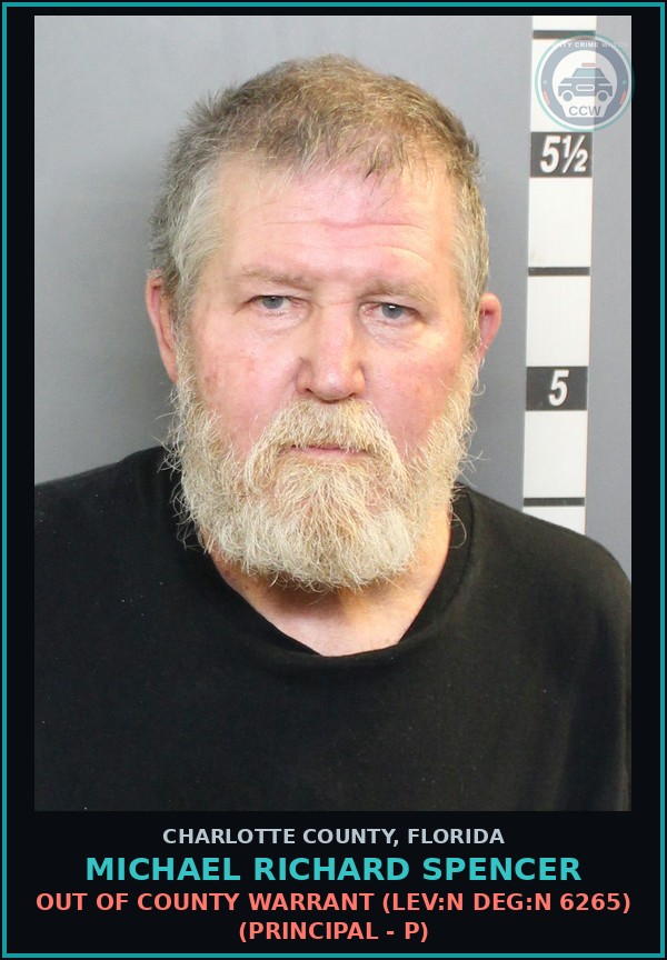 Booking mugshot of MICHAEL RICHARD SPENCER in Charlotte County