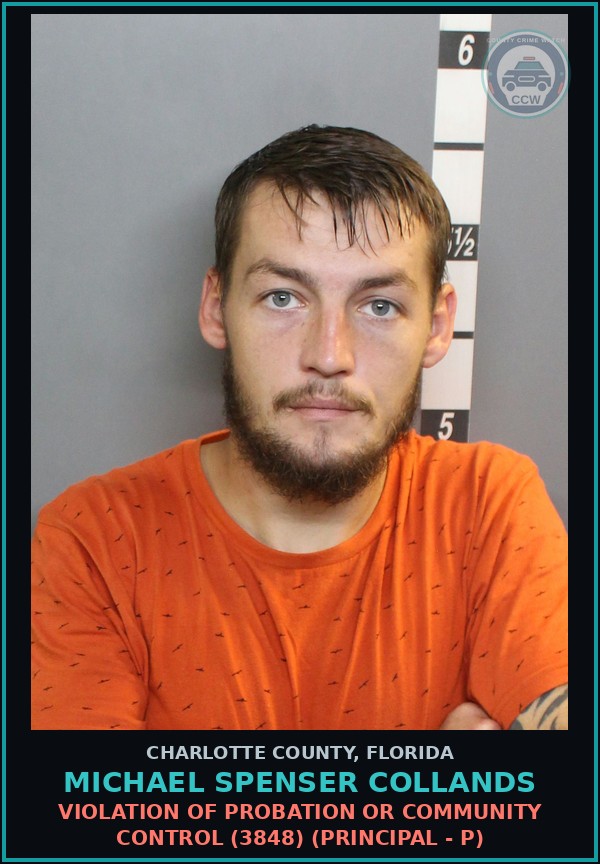 Booking mugshot of MICHAEL SPENSER COLLANDS in Charlotte County