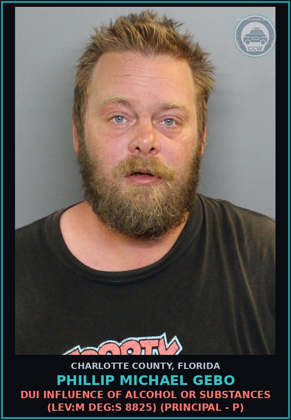 Booking mugshot of PHILLIP MICHAEL GEBO in Charlotte County