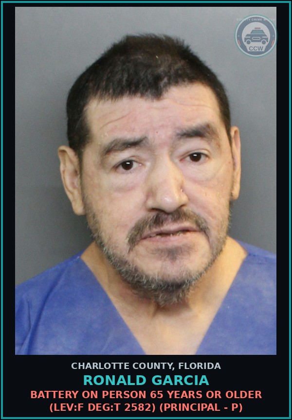 Booking mugshot of RONALD GARCIA in Charlotte County