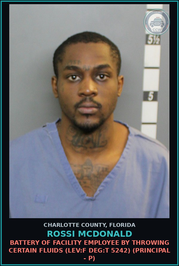 Booking mugshot of ROSSI MCDONALD in Charlotte County