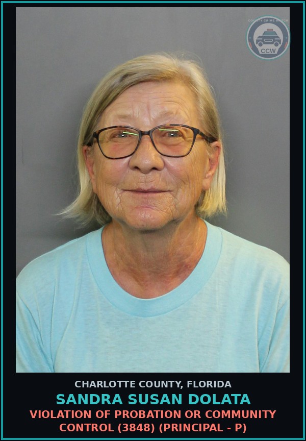 Booking mugshot of SANDRA SUSAN DOLATA in Charlotte County