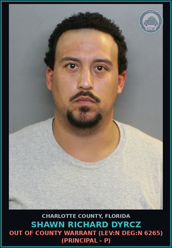 Booking mugshot of SHAWN RICHARD DYRCZ in Charlotte County