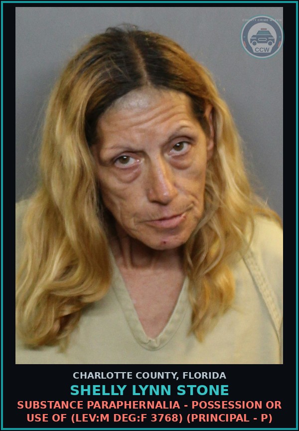 Booking mugshot of SHELLY LYNN STONE in Charlotte County