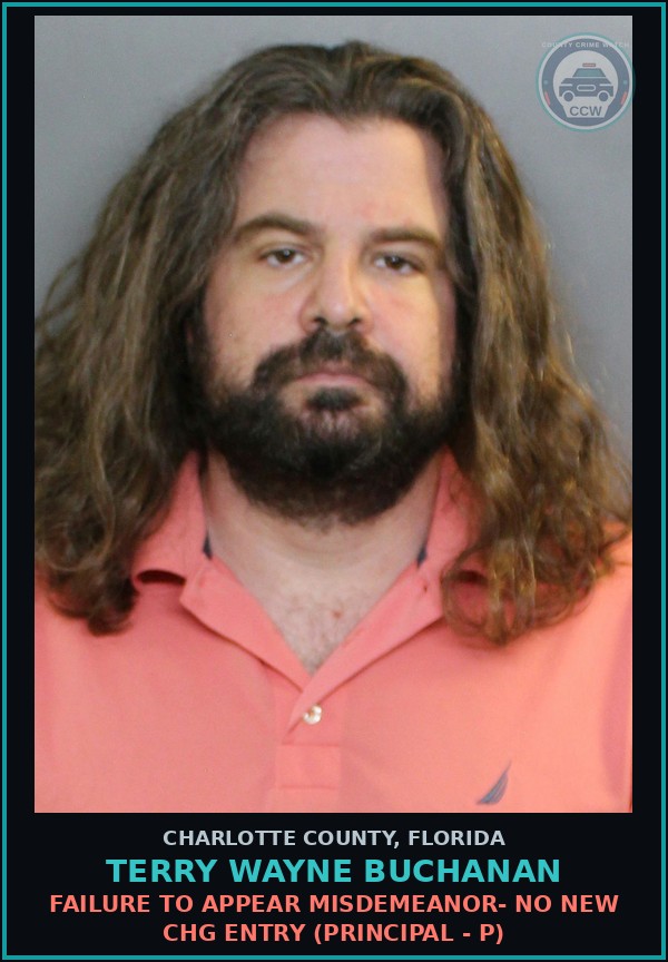 Booking mugshot of TERRY WAYNE BUCHANAN in Charlotte County
