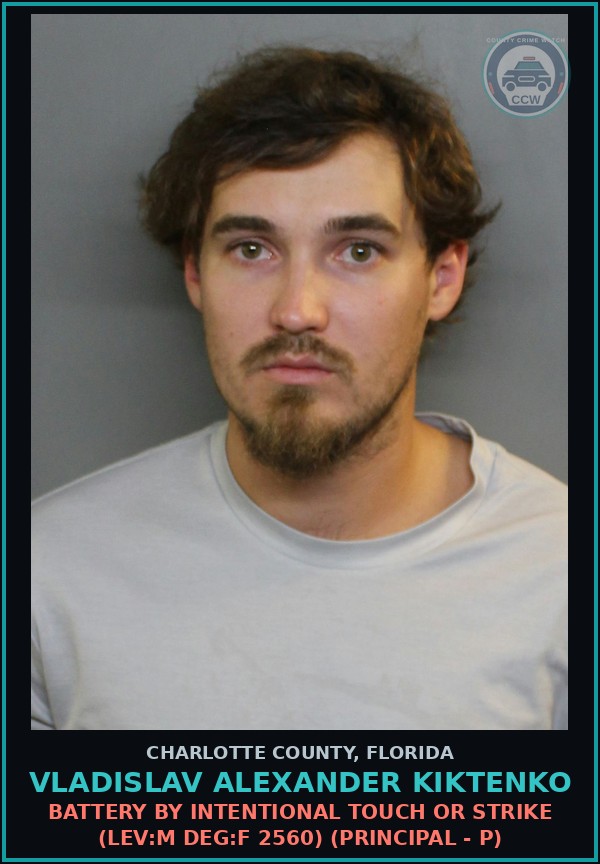 Booking mugshot of VLADISLAV ALEXANDER KIKTENKO in Charlotte County