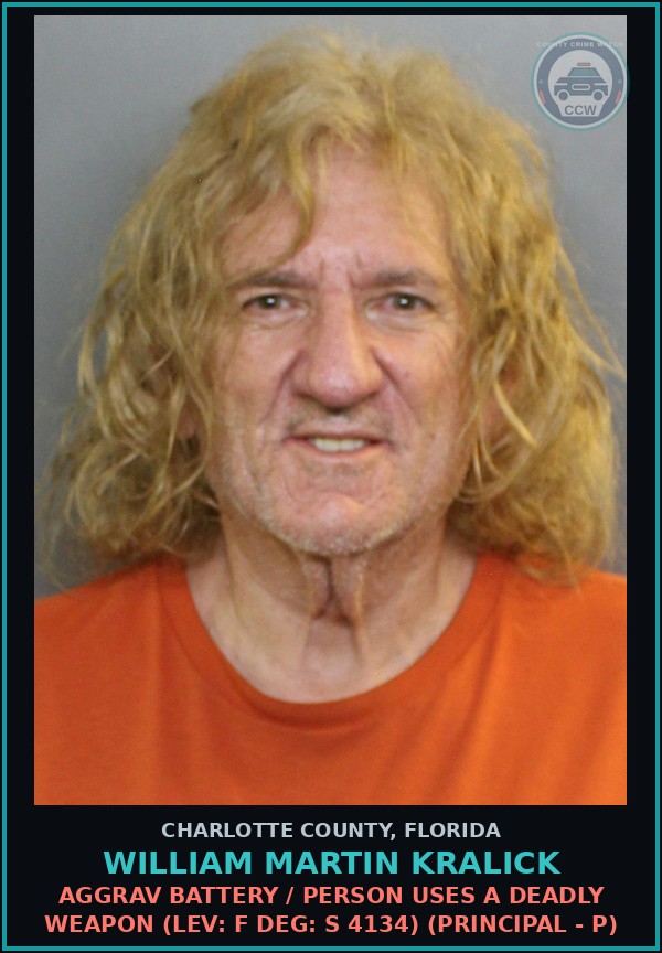 Booking mugshot of WILLIAM MARTIN KRALICK in Charlotte County