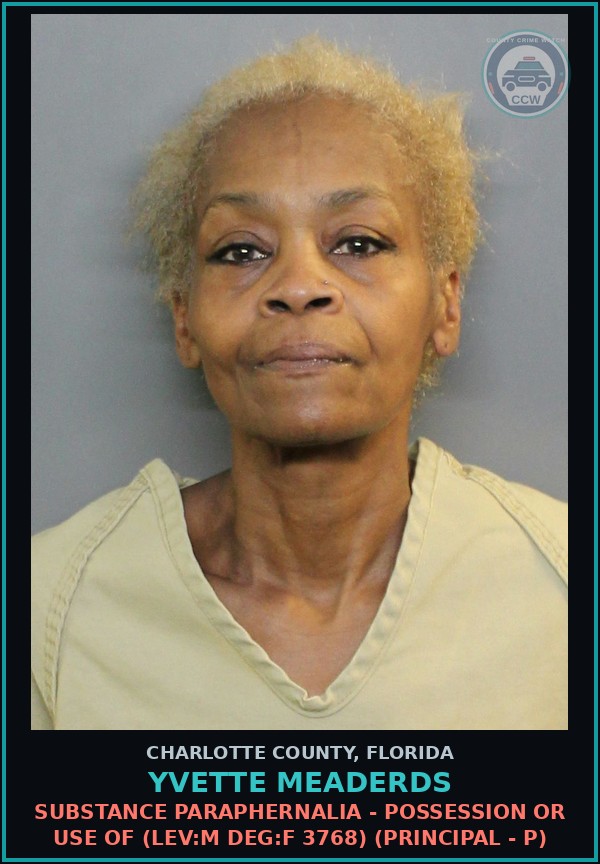 Booking mugshot of YVETTE MEADERDS in Charlotte County