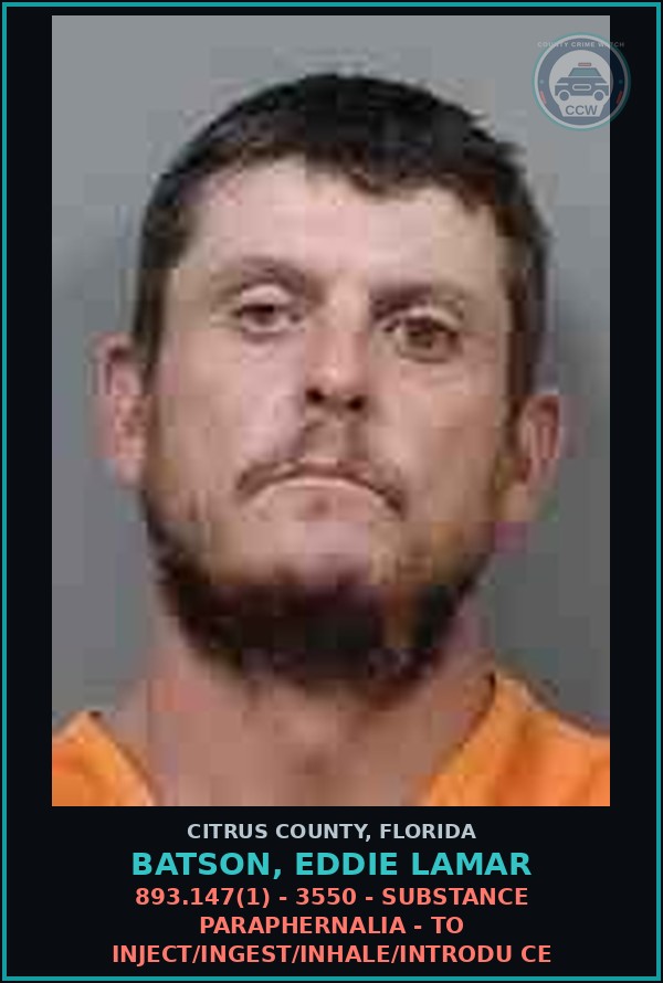Booking mugshot of BATSON, EDDIE LAMAR in Citrus County