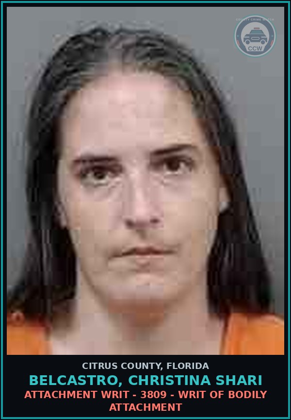 Booking mugshot of BELCASTRO, CHRISTINA SHARI in Citrus County