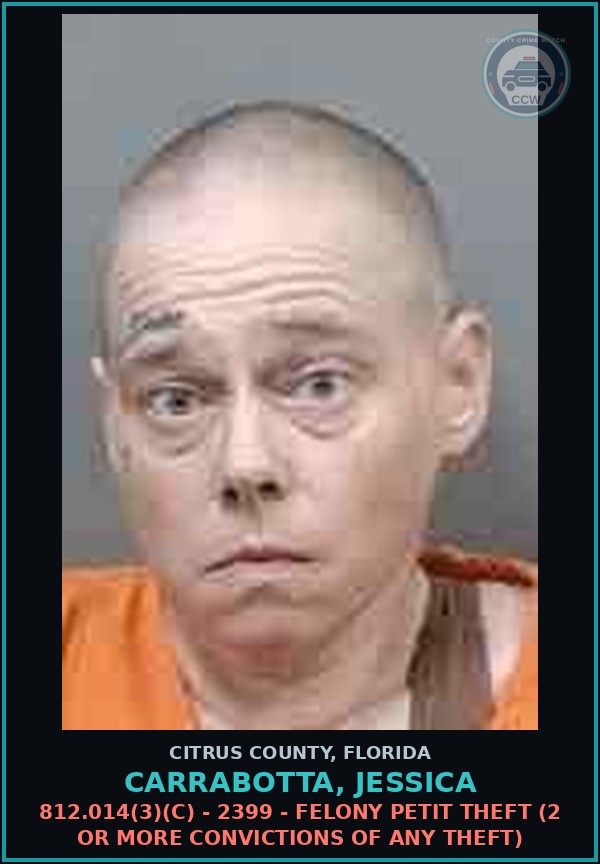 Booking mugshot of CARRABOTTA, JESSICA in Citrus County