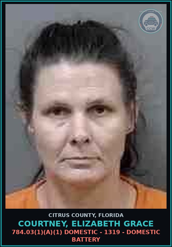 Booking mugshot of COURTNEY, ELIZABETH GRACE in Citrus County