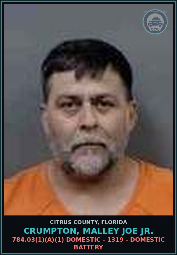 Booking mugshot of CRUMPTON, MALLEY JOE Jr. in Citrus County
