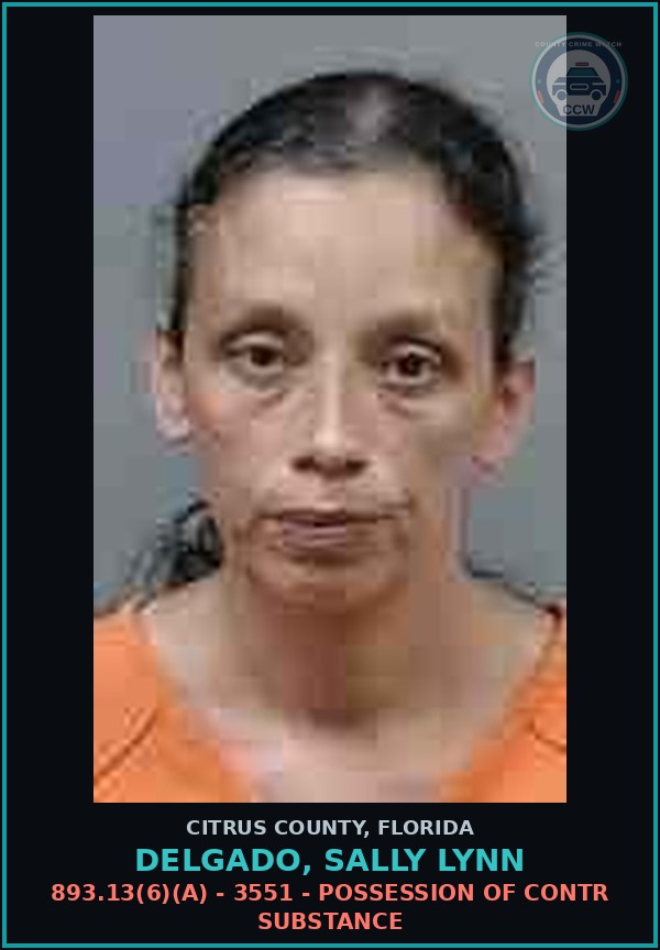 Booking mugshot of DELGADO, SALLY LYNN in Citrus County