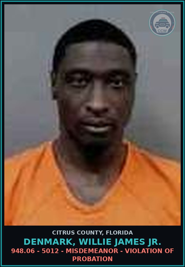 Booking mugshot of DENMARK, WILLIE JAMES Jr. in Citrus County