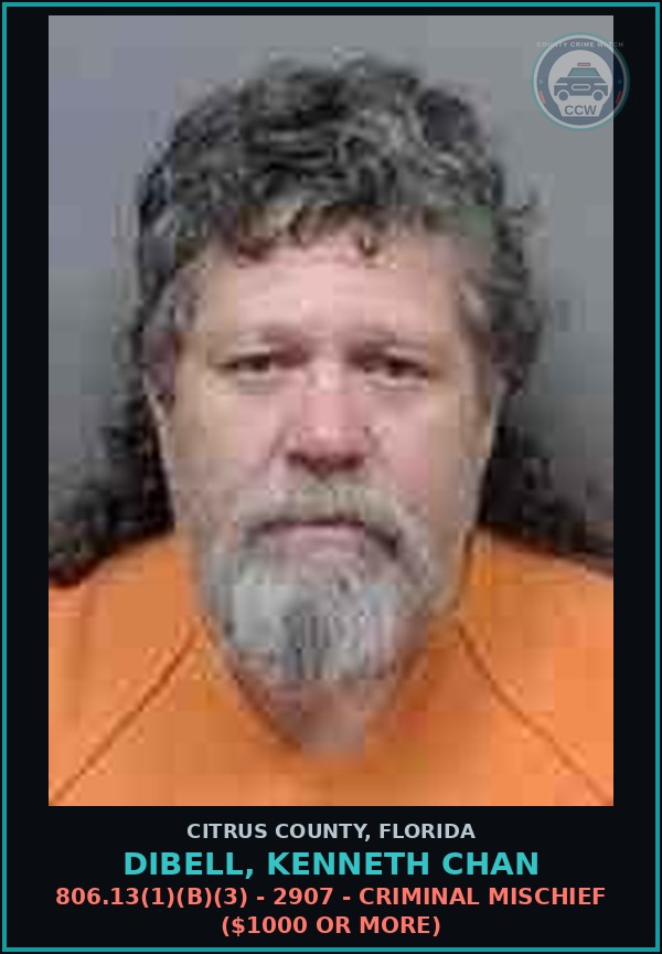 Booking mugshot of DIBELL, KENNETH CHAN in Citrus County