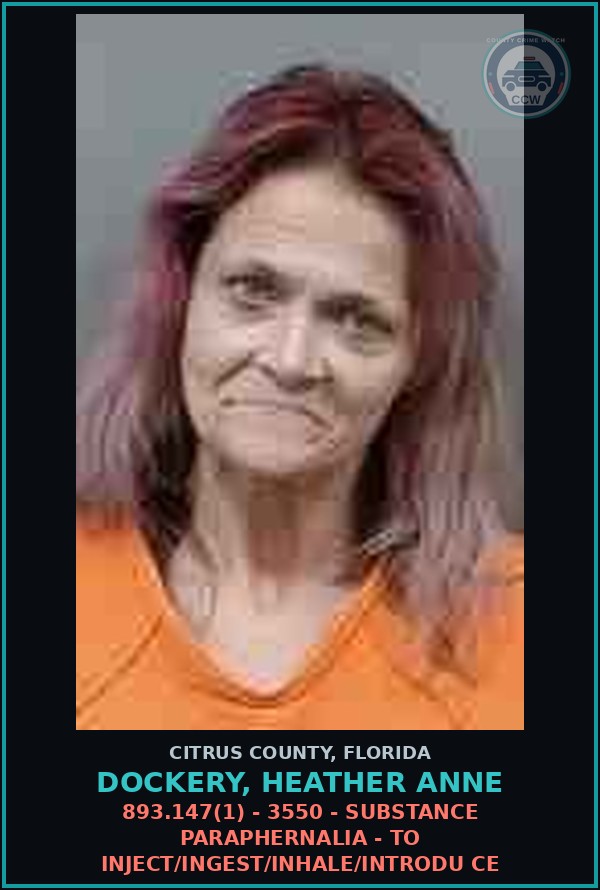 Booking mugshot of DOCKERY, HEATHER ANNE in Citrus County